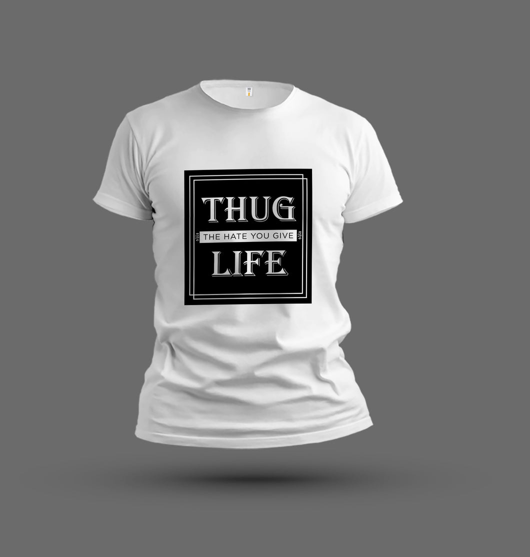 Thug Life Half Sleeve Round Neck T shirt