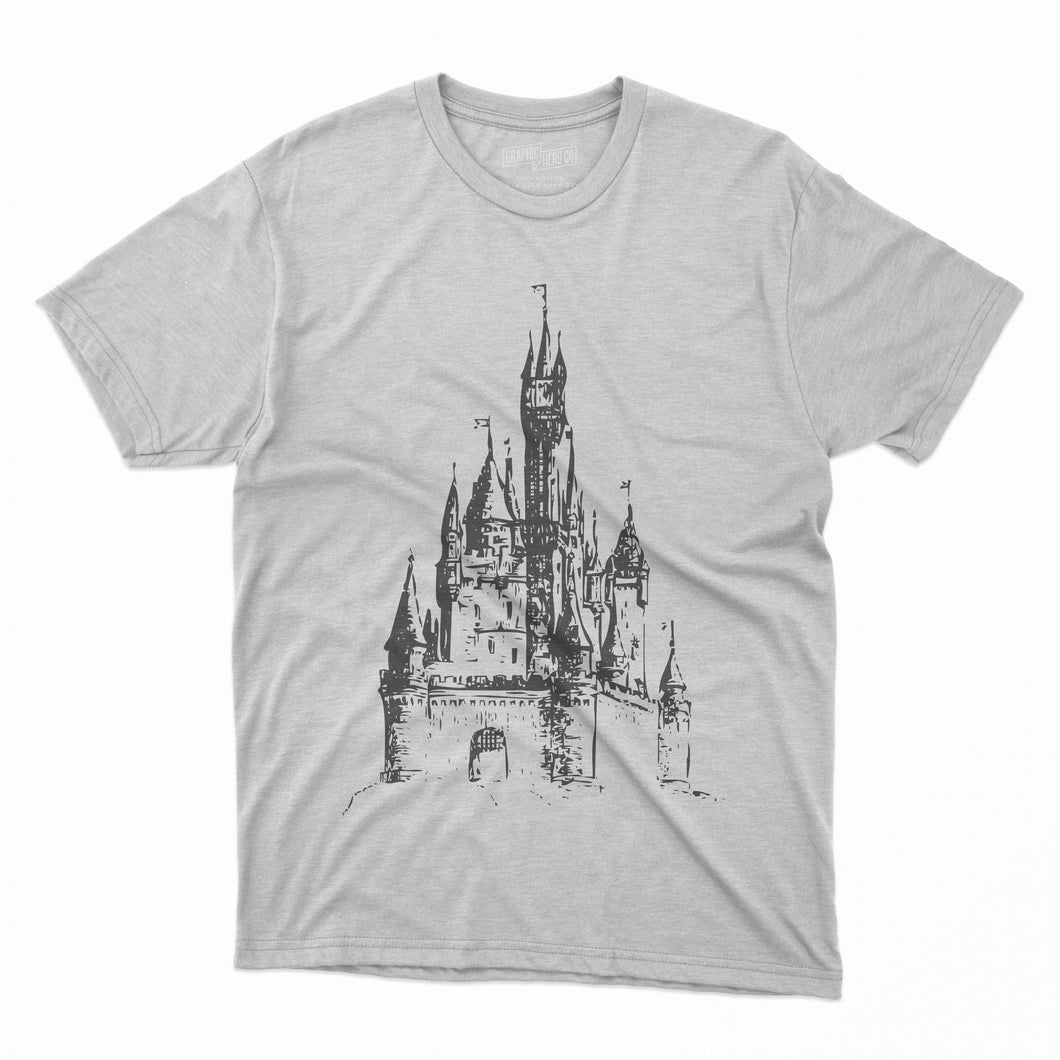 Fairytale Castle Printed Round Neck Half sleeve T-shirt