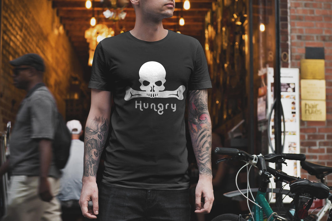 Hungry Skull Printed Round Neck Half Sleeve T-shirt